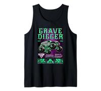Monster Jam Grave Digger Green and Purple Collage Camiseta sin Mangas