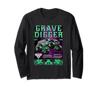 Monster Jam Grave Digger Green and Purple Collage Manga Larga