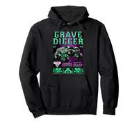 Monster Jam Grave Digger Green and Purple Collage Sudadera con Capucha