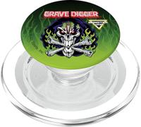 Monster Jam Grave Digger Skull Logo Green Flames Motorsports PopSockets PopGrip para MagSafe