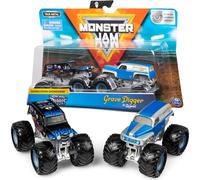 Monster Jam Grave Digger vs SON-UVA Digger Monster Truck Duo Pack- True Metal 1:64 Escala Cast con pintura original de graves y carrocera en tod