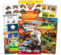 Monster Jam Juego de libros para colorear definitivo para niños, paquete de actividades con tinta Imagine, mini libro para colorear, más de 100 calcomanías, colgador de puerta | Recuerdos de fiesta de