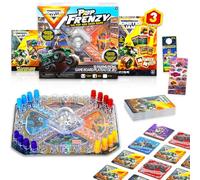 Monster Jam Juego de mesa 3 en 1: paquete con tablero desplegable, juego a juego y cartas para niños más calcomanías, más juegos sónicos para fiesta de cumpleaños