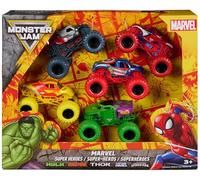 Monster Jam Marvel Heroes 5-Pack, Spider-Man, Hulk, Iron Man, Captain America, and Thor | Marvel Target Exclusive Die-Cast Vehicles Kids Toys for Boys and Girls Ages 3 and Up
