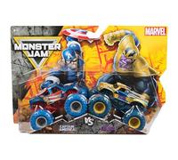 Monster Jam, Marvel Official Captain America vs. Thanos Die-Cast Monster Trucks, escala 1:64, juguetes para niños para niños y niñas edades 3 y arriba