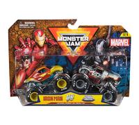 Monster Jam Marvel Oficial Iron Man vs. War Machine Cast Cast Monster Trucks 1:64 Escala juguetes para nios para nios y nias de 3 aos en adelante
