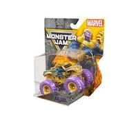 Monster Jam Marvel Thanos Monster Truck Vehículo fundido a escala 1:64, juguete oficial Spin Master con neumáticos BKT, juguete coleccionable para niños a partir de 3 años