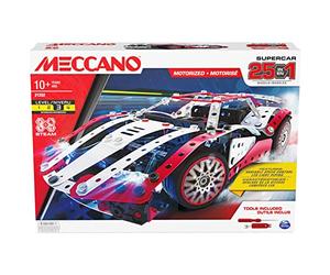 Monster Jam MECCANO - Supercar 25 EN 1 - Kit de construcción de Modelo Stem Supercar 25 en 1 Motorizado con 347 Piezas, Herramientas Reales y Faros funcionales - 6062054 - Juguetes Niños 10 años +