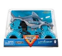 Monster Jam, Megalodon Monster Truck, vehículo de colector Fundido a presión, Escala 1:24, Color Azul (Spin Master 6060923)