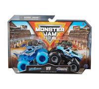 MONSTER JAM - MEGALODON VS HOOKED MONSTER TRUCK - Coches monstruo de metal escala 1:64 - 6069872 - Juguetes Niños 3 años + - Regalo Niño 3 años - Coches para niños