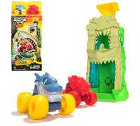 Monster Jam Mini Jams, Megalodon Jungle Blaster Launcher Playset, 2 Exclusive Di
