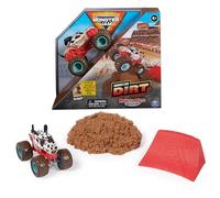 Monster Jam, Monster Mutt Dálmata Monster Dirt - Juego de 1 libra con camión fundido a presión oficial a escala 1:64, juguetes para niños a partir de 3 años