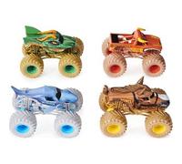 MONSTER JAM - Pack POWER BEASTS: 4 Monster Truck Metálicos a Escala 1:64 - 6053860 - Coches para Niños - Juguetes Niños 3 años +