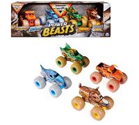 MONSTER JAM - Pack POWER BEASTS: 4 Monster Truck Metálicos a Escala 1:64 - 6053860 - Coches para Niños - Juguetes Niños 3 años +