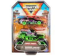 Monster Jam Paquete de 2 Monster Truck y coche de carreras a escala 1:64 oficial: Grave Digger