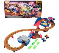 Monster Jam - Pista SUPERCHANGE Speedway + 2 Monster Truck DE Metal: MEGALODÓN Y EL Toro Loco A Escala 1:64-6071089 - Coches para Niños - Juegos Infantiles - Juguetes Niños 3 años +