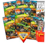 Monster Jam Play Pack Favores de fiesta para niρos Paquete con 6 bolsas de golosinas con libros para colorear, utensilios para colorear y mαs b