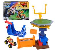 Monster Jam Smash & Bash Crash Course Playset with Launcher, Exclusive 1:64 Scale Monster Truck, 16-Inch Obstacle Tower with Trampoline, Kids Toys for Boy and Girls Ages 3 and up
