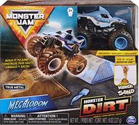 Monster Jam Starter Set, con 227 g de Monster Dirt y Auténtico camión de mermelada monstruo fundido a escala 1:64 (estilos varían), colores variados (Spin Master 6045198) , color/modelo surtido
