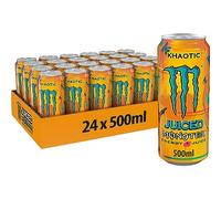 Monster Juiced Khaotic, Bebida Energética Sabor Naranja Cítrica - Pack de 24 Latas de 500ml
