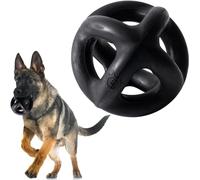 Monster K9 - Bola de anillo indestructible para perros masticadores agresivos, goma natural duradera, juguete masticador de potencia resistente, remolcar, masticar y buscar, resistente, seguro y no