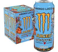 Monster Mango Loco, Bebida Energética - Pack 4 Latas 500ml