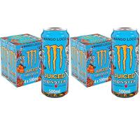 Monster Mango Loco, Bebida Energética - Pack 4 Latas 500ml (Paquete de 2)