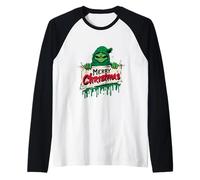 Monster Merry Christmas - Figura Decorativa navideña Camiseta Manga Raglan