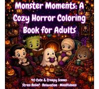 Monster Moments. A Cozy Horror Coloring Book for Adults: 40 Cute & Creepy Single-Sided Scenes of Your Favorite Monsters Living Their Coziest Life. ... Designs for Stress Relief and Relaxation