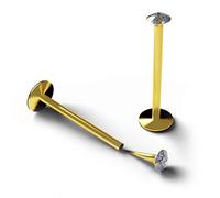 Monster Piercing 2MM piedra de la CZ claro conjunto de garra 16 calibre 9 Ct oro amarillo s?lido del labio Labret trago barra perforaci?n