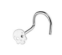 Monster Piercing Fundici?n Tiny Skull 20 Gauge 316L Acero quir?rgico Tornillo de Nariz Tornillo Piercing Joyas