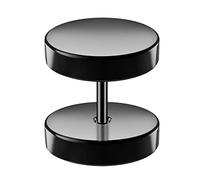 Monster Piercing Piercing falso de acero quirúrgico 316L anodizado negro de 10 mm con disco redondo plano de calibre 16, se vende por pieza, Acero aleado