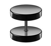 Monster Piercing Piercing falso de acero quirúrgico 316L anodizado negro de 12 mm con disco redondo plano de calibre 16, se vende por pieza, Acero aleado