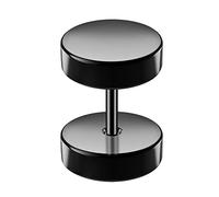 Monster Piercing Piercing Falso de Acero quirúrgico 316L anodizado Negro de 8 mm con Disco Redondo Plano de Calibre 16, se Vende por Pieza, Acero aleado