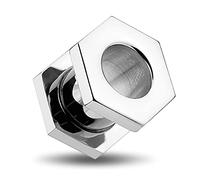 MONSTER PIERCING Túnel hexagonal de 10 mm, rosca externa, dilatadores de oreja, tapones y túneles de acero, se vende por pieza, Acero aleado, Sin piedra