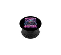 Monster Sister Shark Truck Funny Pink Sibling PopSockets PopGrip Adhesivo