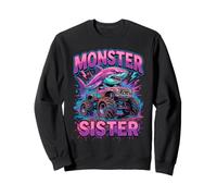 Monster Sister Shark Truck Funny Pink Sibling Sudadera