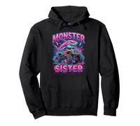 Monster Sister Shark Truck Funny Pink Sibling Sudadera con Capucha