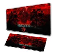 Monster Story Mouse Pad/XL Blood Red Mouse Pad/Anti Slip Pearl Base, Durable Seam, Large OfficeDeskPad, PC Gaming MousePad, Rectangular AnimeMousePad Tappetiti para el Mouse Pad (B, 90 × 50 cm)