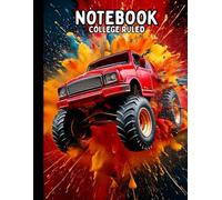 MONSTER TRUCK 3D THEMED COVER NOTEBOOK COLLEGE RULED: 8.5" X 11"