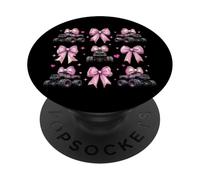 Monster Truck 4 Wheeler Offroad Girl Coquette Bow Pink Mom PopSockets PopGrip Adhesivo
