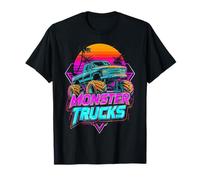 Monster Truck 4 Wheeler Vaporwave Estética Retro 80s Camiseta