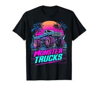 Monster Truck 4 Wheeler Vaporwave Estética Retro 80s Camiseta