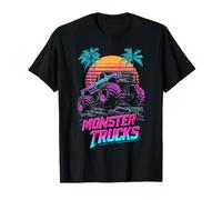 Monster Truck 4 Wheeler Vaporwave Estética Retro 80s Camiseta