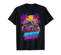 Monster Truck 4 Wheeler Vaporwave Estética Retro 80s Camiseta