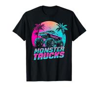 Monster Truck 4 Wheeler Vaporwave Estética Retro 80s Camiseta
