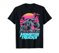 Monster Truck 4 Wheeler Vaporwave Estética Retro 80s Camiseta