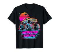 Monster Truck 4 Wheeler Vaporwave Estética Retro 80s Camiseta