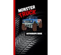 Monster Truck Autograph Book for Kids: 50 Blank Pages for Signatures and Notes | Compact 5x8 Size for Toy Monster Truck Fans, Birthday Parties, and Events - American Red White Blue Truck