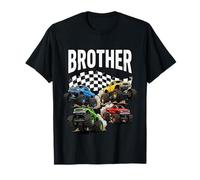 Monster Truck Brother Birthday Family Crew Matching Men Kids Camiseta